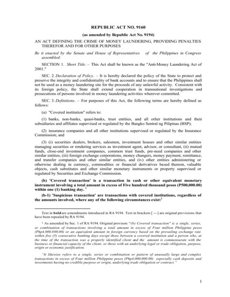money order philippines|Republic Act No. 9160 .